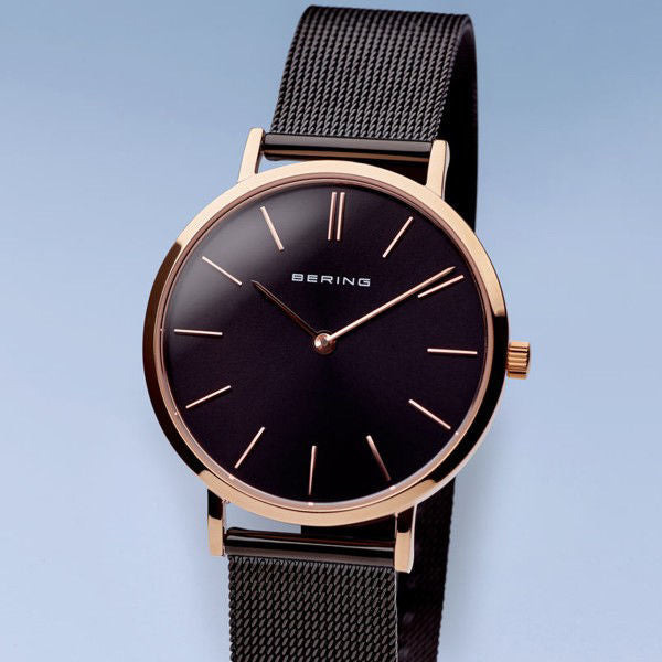 Bering Ultra Slim Black and Rose Watch