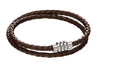 Section Tube Clasp Brown Knot Leather Bracelet