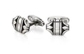 Stainless Steel Textured Cufflinks In Unusual Shape