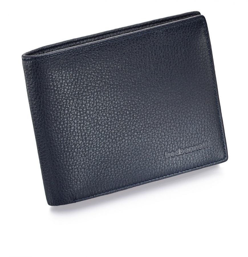 Genuine Leather Wallet in Navy