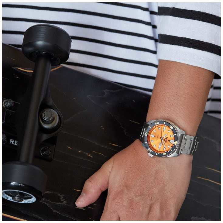 Seiko 5 Sport Automatic Orange Dial Watch