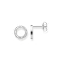 Circle Ear Studs in Silver