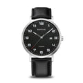 Numbered Black Dial with Black Leather Strap