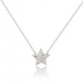 9ct White Gold Diamond Star Necklace