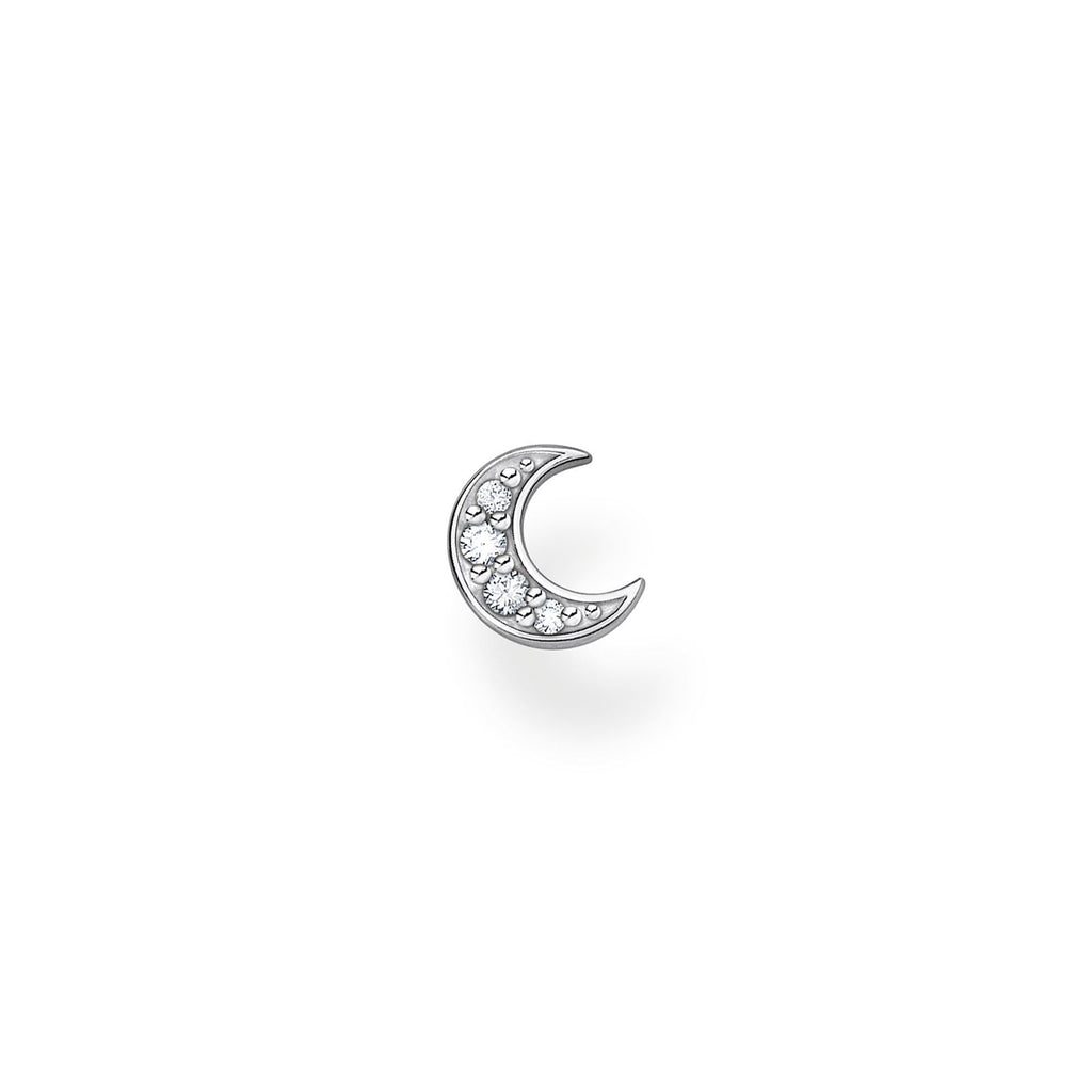 Single Ear Stud Moon Pave