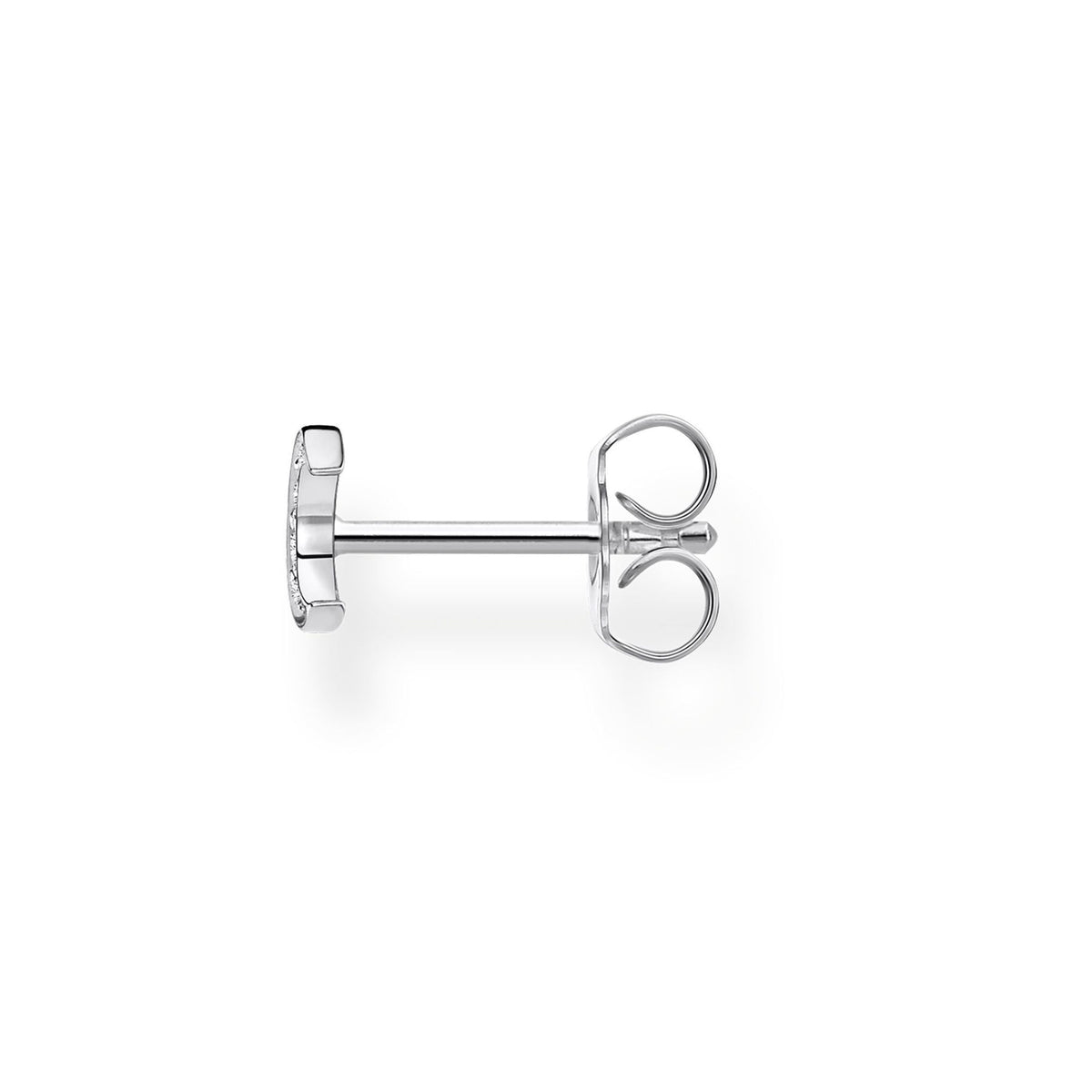 Single Ear Stud Moon Pave