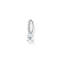 Single Hoop Earring With Pendant And Cubic Zirconia