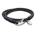 Woven Black Leather Bracelet