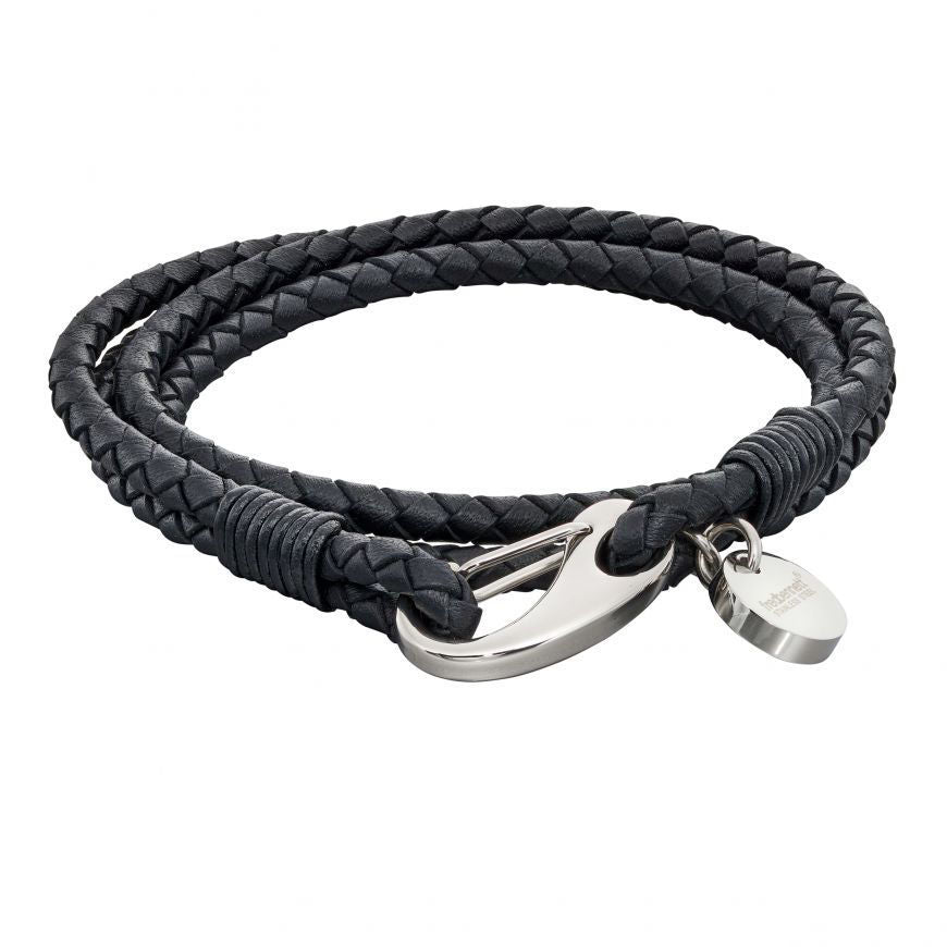 Woven Black Leather Bracelet