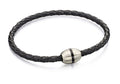Black Leather Plaited Bracelet