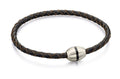 Brown Leather Plaited Bracelet
