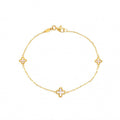 9ct Yellow Gold Mother of Pearl Flowers Bracelet