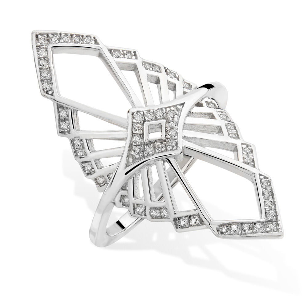 Art Deco Mirror Chrysler Ring