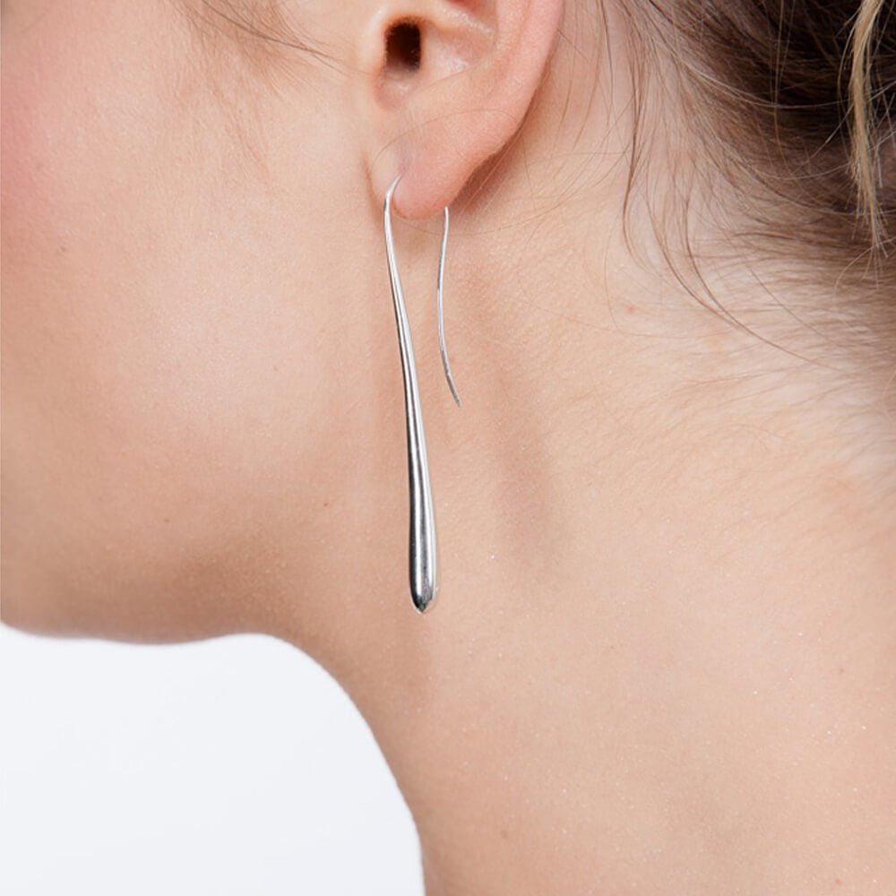 Long Solid Drop Earrings