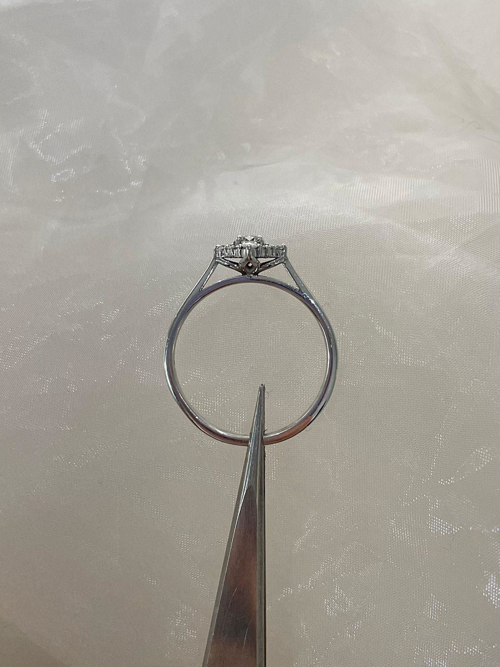 9ct White Gold Diamond Halo Ring