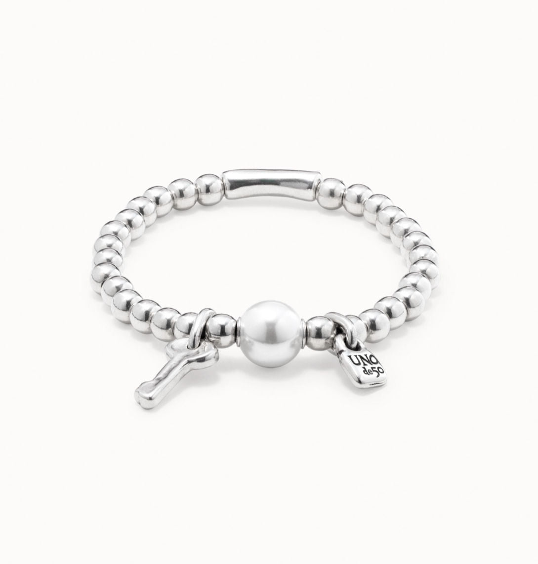 Llavestruz Pearl Lock And Key Bracelet