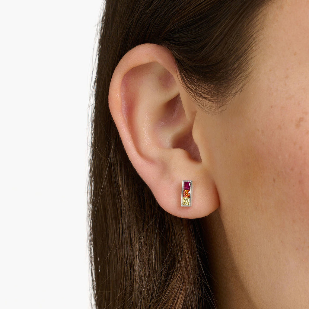 Rainbow Heritage Colourful Stone Ear Studs