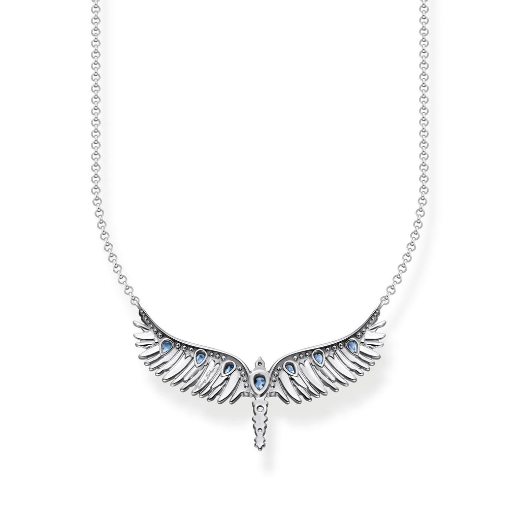 Phoenix Wings Necklace with Blue Stones