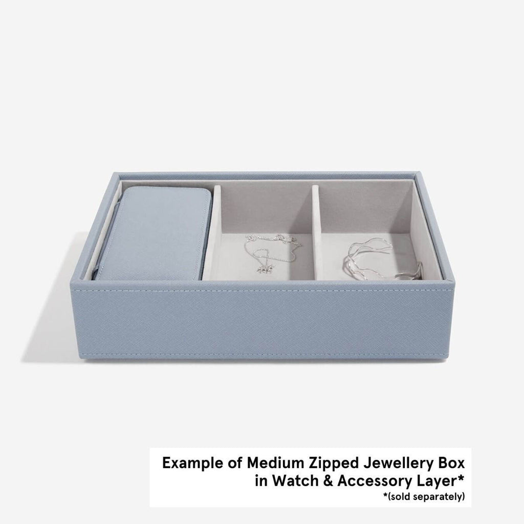 Dusky Blue Medium Zipped Jewellery Box