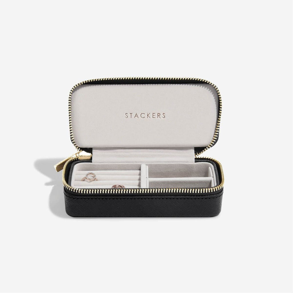 Black Medium Zipped Jewellery Box