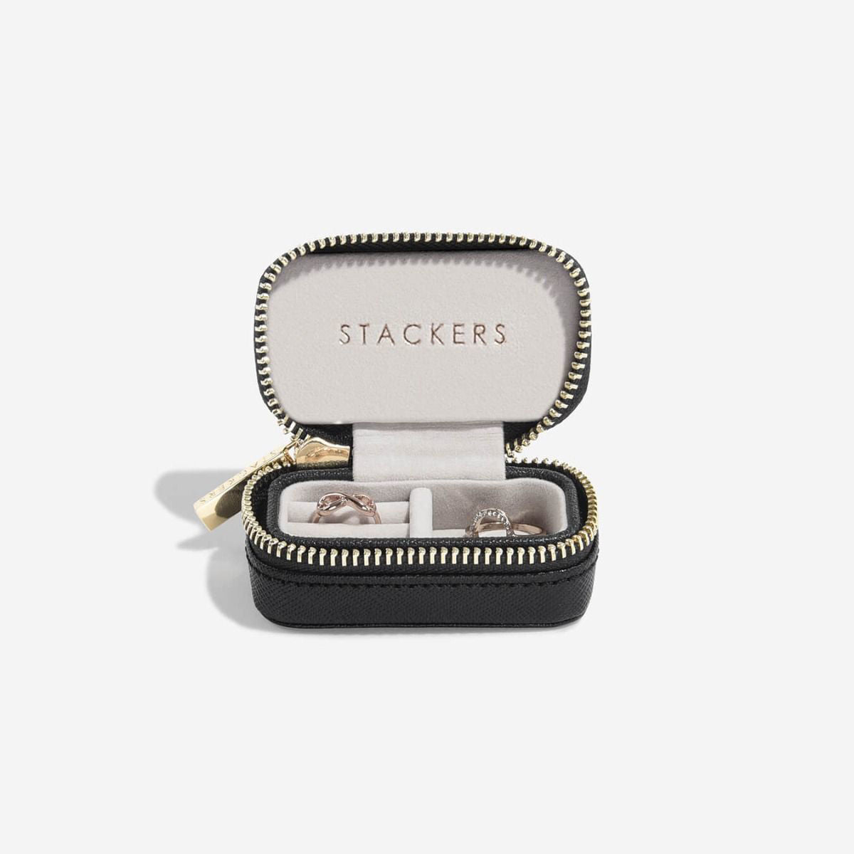 Black Petite Zipped Jewellery Box