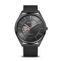 Metallic Automatic Gents Watch with Mesh Strap