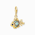 Colourful Fish Charm in Gold