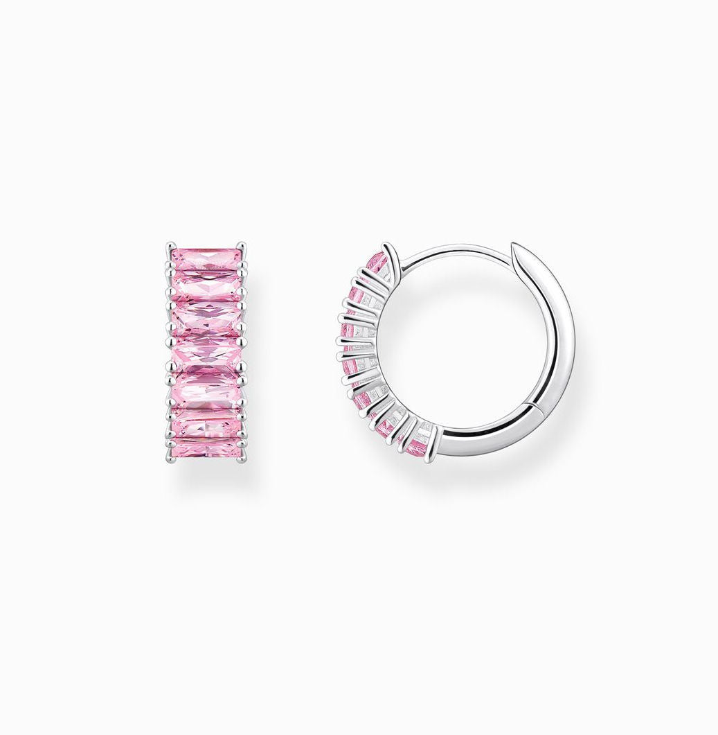 Pink Stone Pave Earrings