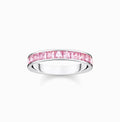 Pink Pave Stone Band in Silver