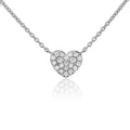 9ct White Gold Diamond Heart Necklace