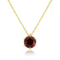 9ct Yellow Gold Garnet Pendant Necklace