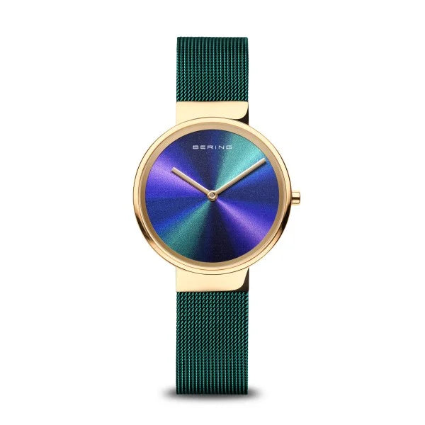 Green Watch with Mesh Strap 
