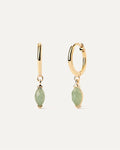Green Aventurine Nomad Hoops in Gold