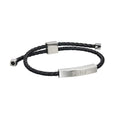 Black Leather and Stainless Steel Toggle Bracelet