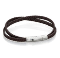Crossover Woven Brown Leather Bracelet