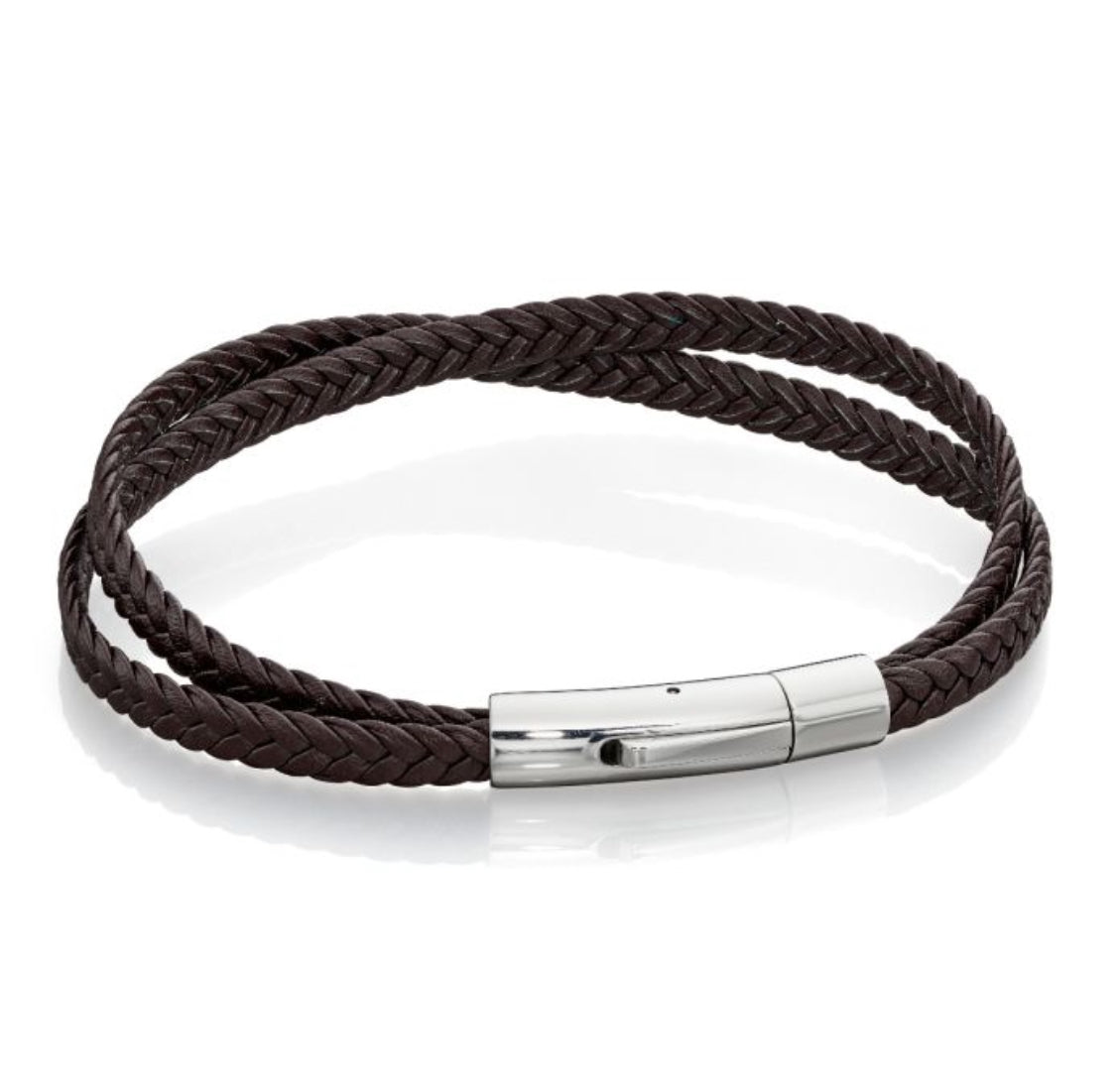 Crossover Woven Brown Leather Bracelet