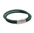 Forest Green Leather Double Row Bracelet
