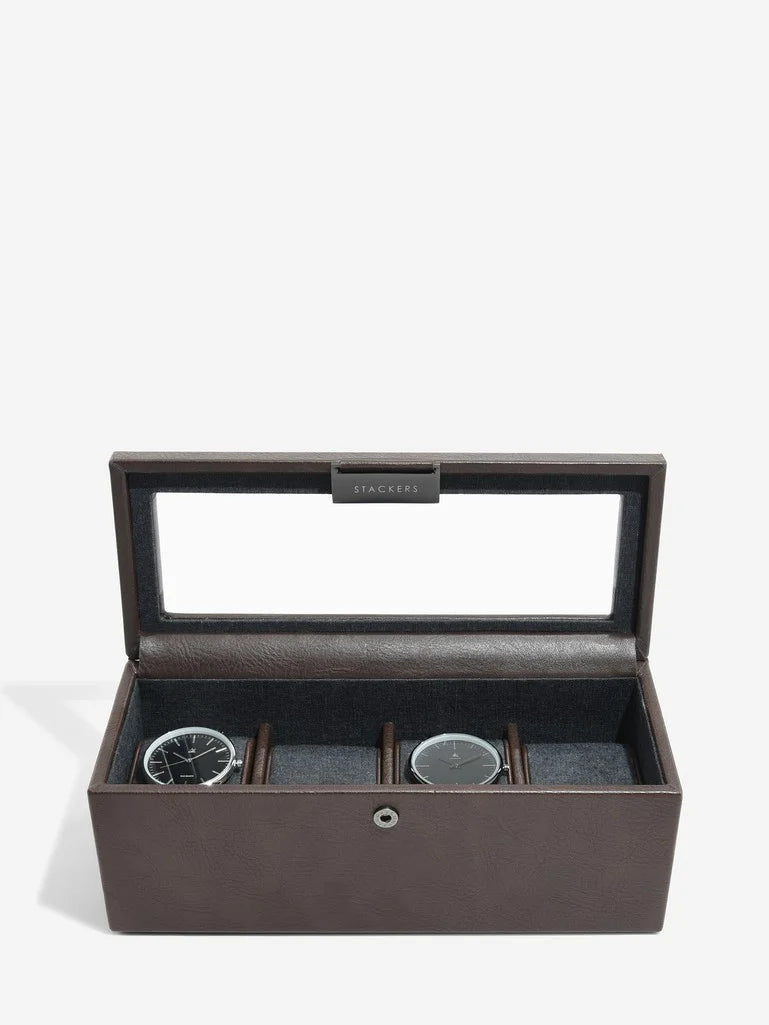 4 Piece Watch Box in Brown 