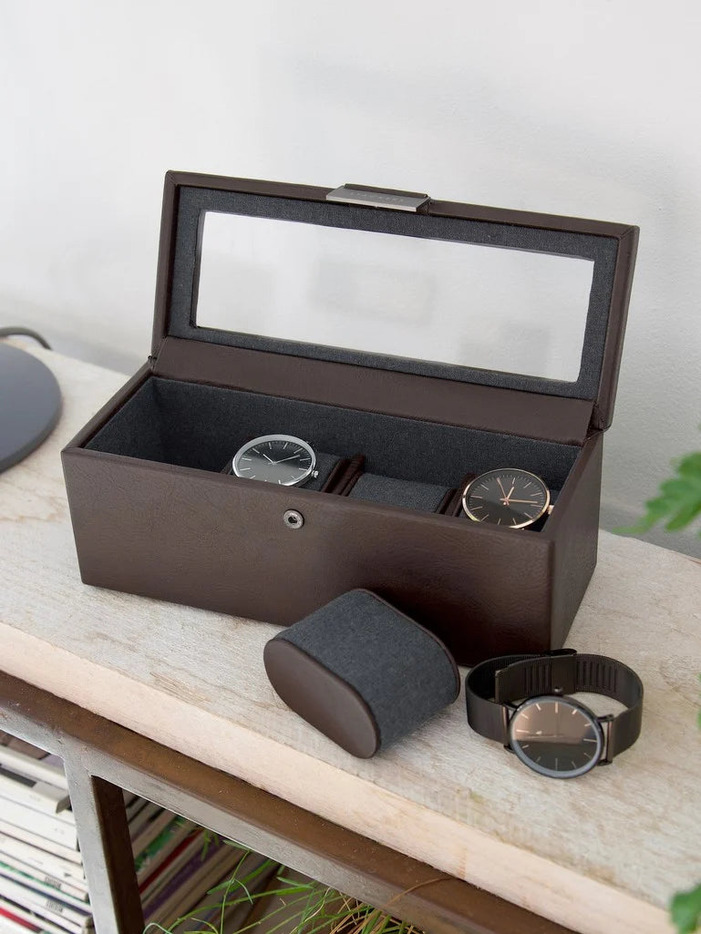 4 Piece Watch Box in Brown 