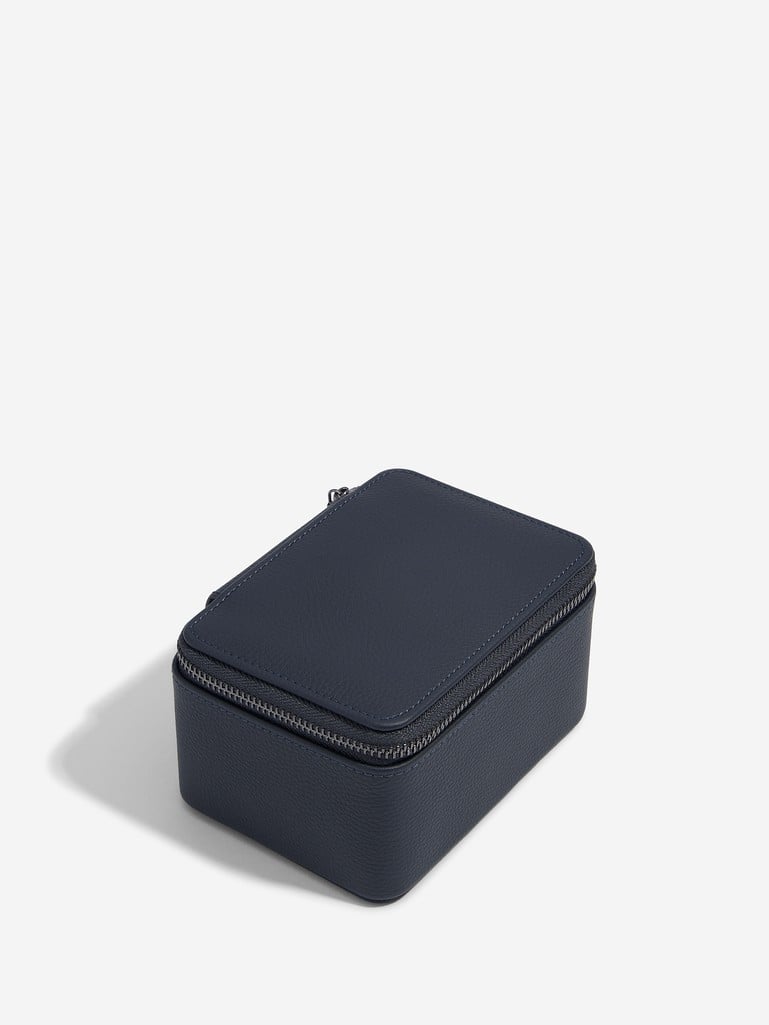 Navy Zipped Travel Watch Box