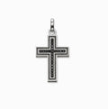 Black Cross Unisex Pendent with Black Zirconia 