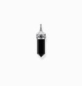 Black Onyx Hexagon Cut Silver Blackened Pendent
