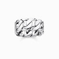 Curb Chain Style Silver Ring