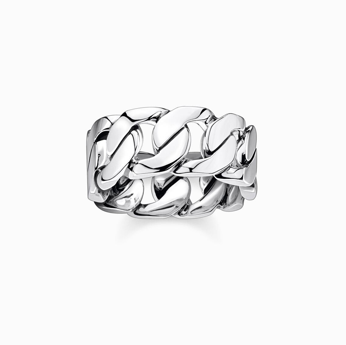 Curb Chain Style Silver Ring