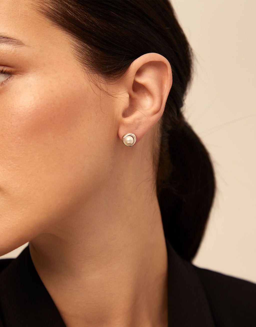 Ego Silver Ear Studs 