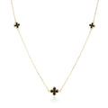 9ct Yellow Gold Onyx Cross Necklace