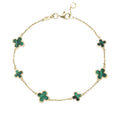9ct Yellow Gold Malachite Flower Bracelet