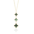9ct Yellow Gold Malachite Flower Necklace
