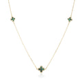 9ct Yellow Gold Malachite Flower Ne