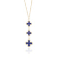 9ct Yellow Gold Lapis Flower Necklace